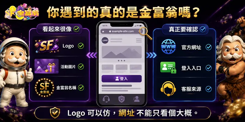 金富翁詐騙與官方網站網址辨識方式