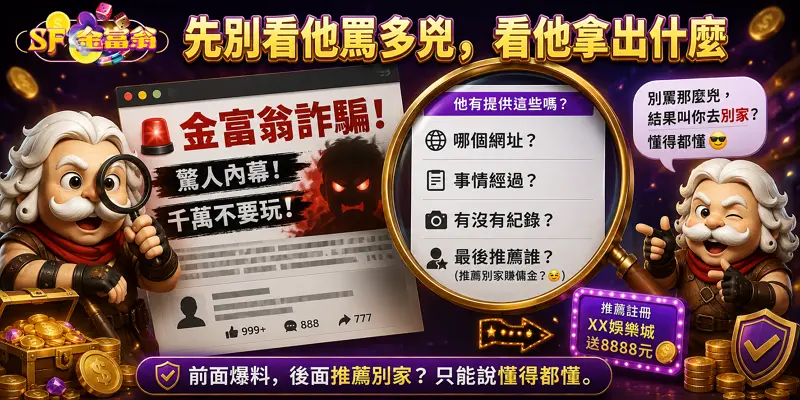 搜尋金富翁詐騙時如何判斷網路爆料內容