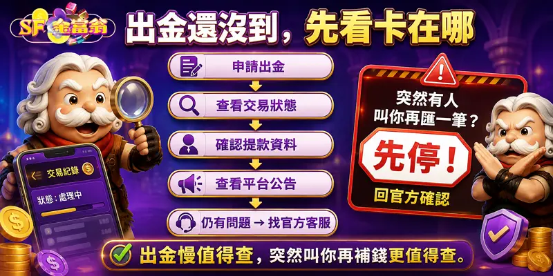 金富翁詐騙與出金問題判斷流程