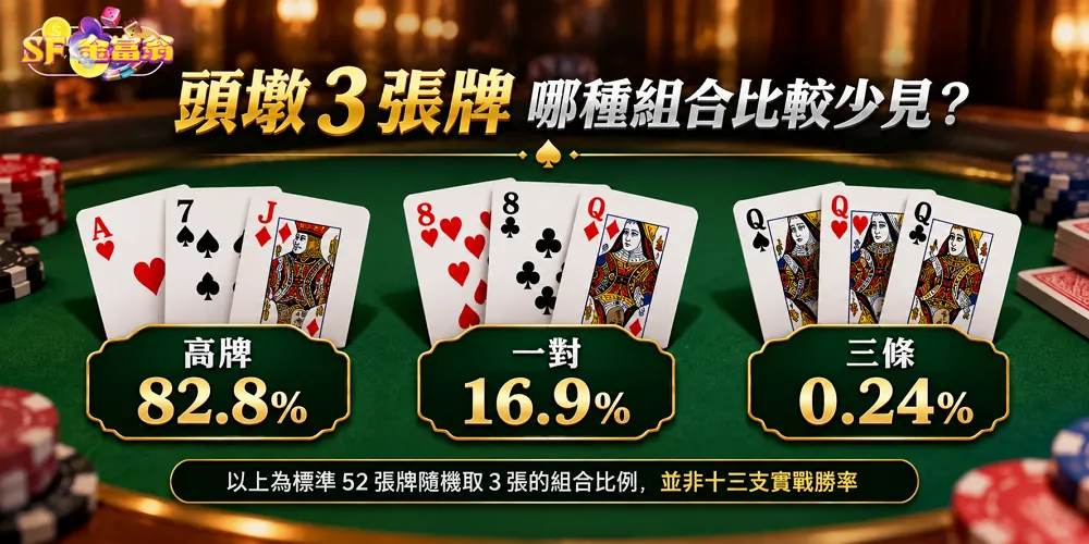 十三支頭墩高牌一對三條組合比例比較